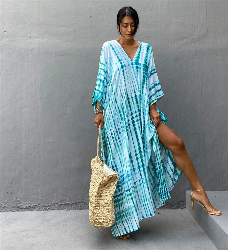 Cover Up Kaftan - Pakaian pantai wanita ukuran besar penutup