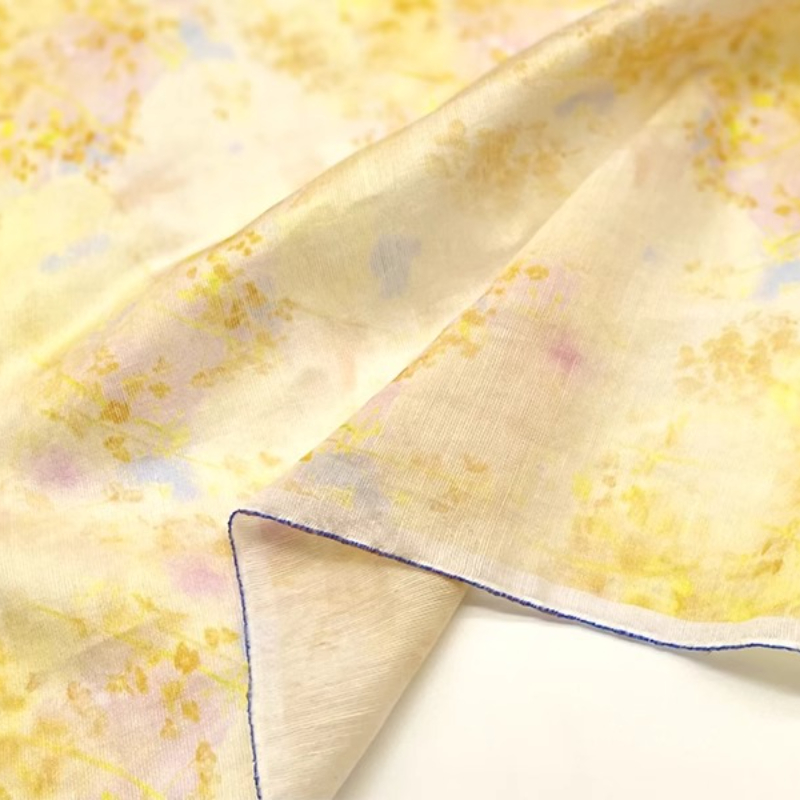 Kain Sutra Ramie Semi Transpar - Kimono Sheer Floral ulasan dan harga