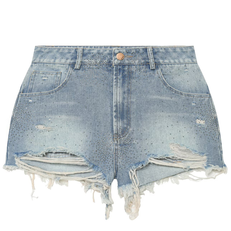 HXAO 2026 Celana Pendek Jeans  - Shorts Denim Frayed ulasan dan harga