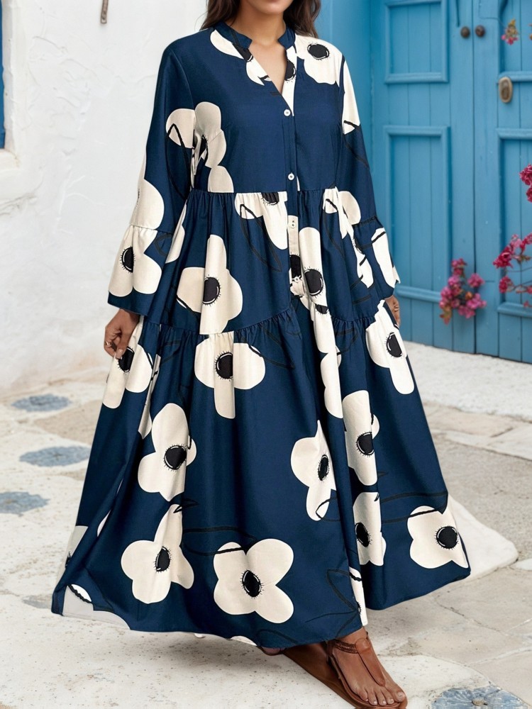 XL-4XL Pakaian Ukuran Besar Ga - Midi Skirt Floral ulasan dan harga